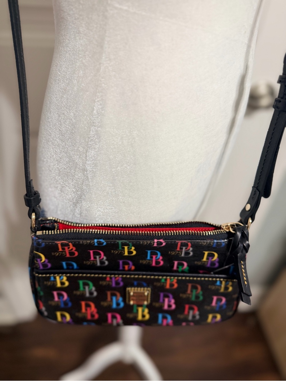 Dooney & Bourke Multi Black Crossbody with Colorful Monogram Accents - Picture 4 of 4